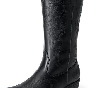 Women's Mid Calf Cowgirl Boots with Embroidery